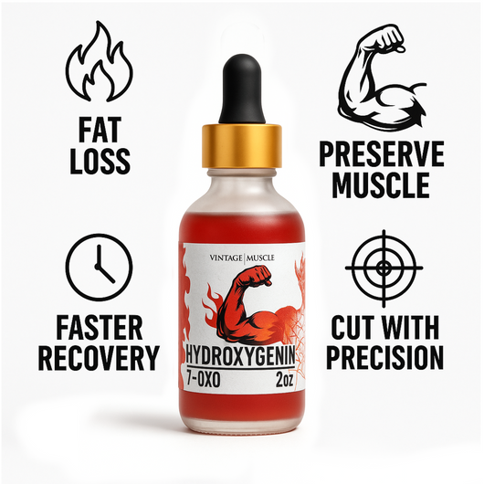 Bottle of Hydroxygenin with promotional text on a white background